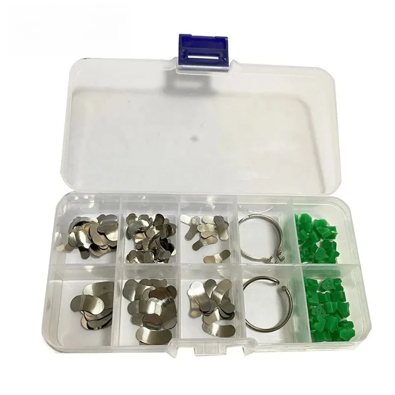Professional 100P Lab Instruments Sectionals Contoureds Saddle Metal Matrices Retains Matrixs Band Kit with Elastics