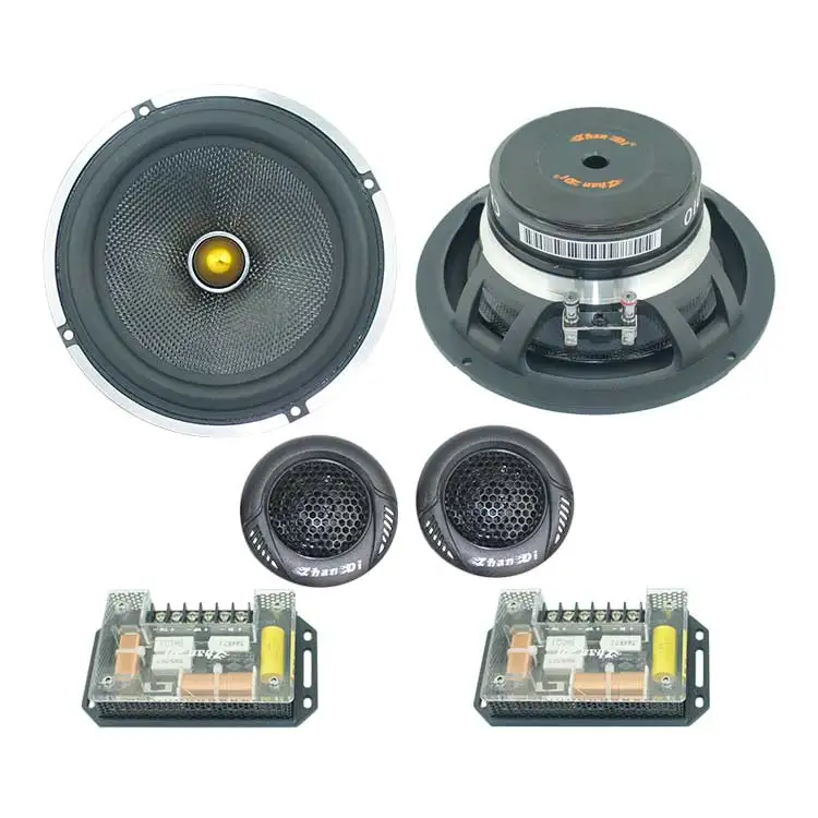 hot metal aluminum tray frame 2- Way 6.5Inch RMS 70W MAX 500W 90-magnet 4OHM Car Audio Component Speaker with the metal bullet