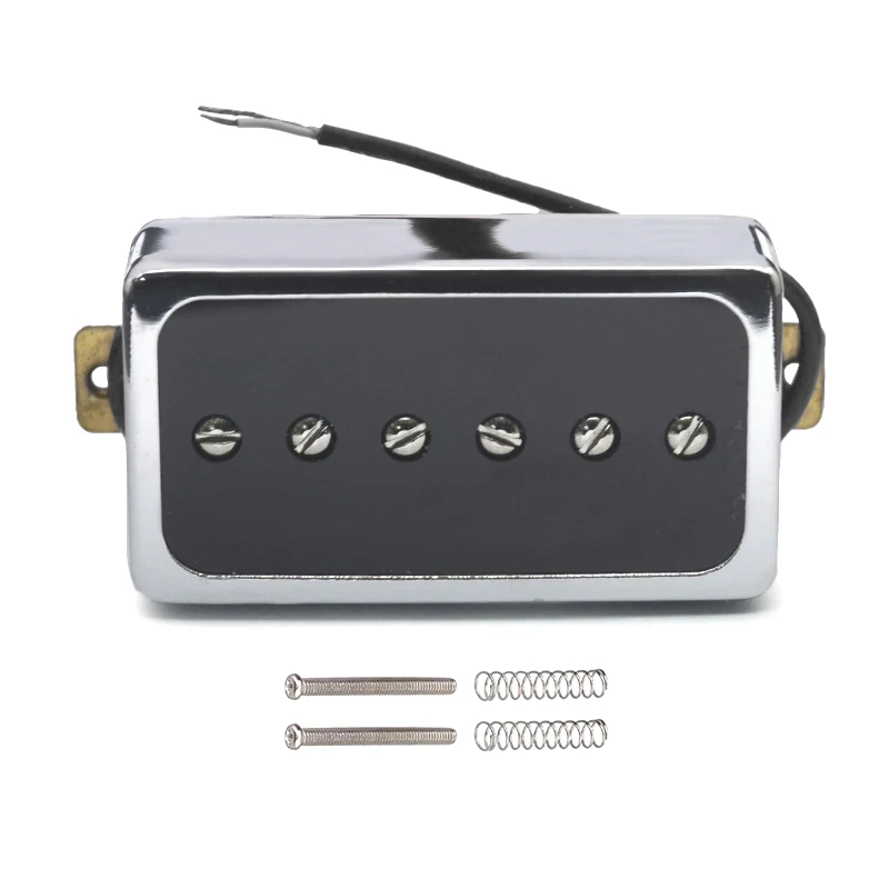 O Style Open Single Coil Pickup 6 Hole 50/52MM Pickup for LP Guitar Chrome with Black