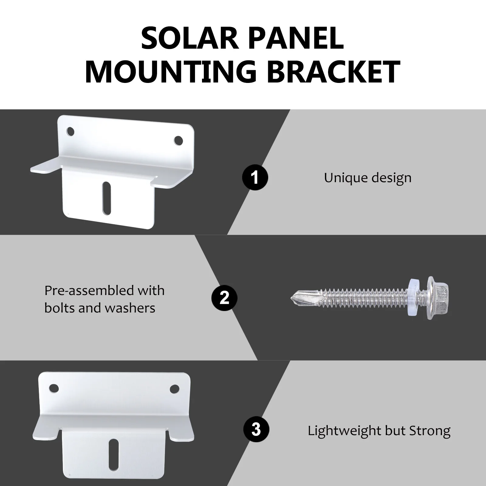 

4pcs Solar Panel Mounting Bracket Aluminum Alloy Lightweight Strong RV Boat Photovoltaic Panel Silver Easy Installation