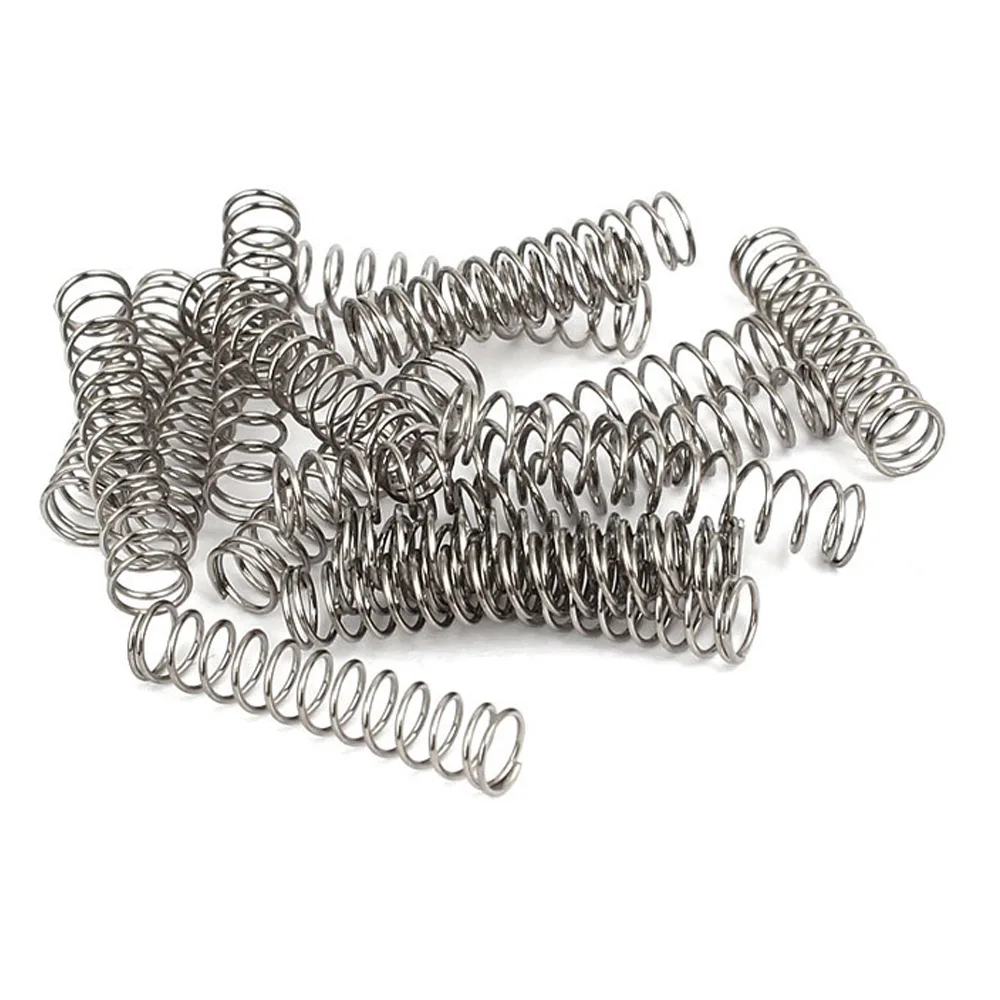 10Pcs Compression Springs Wire Diameter 0.4mm OD 2/2.5/3/3.5/4/4.5/5/6/7/8mm Length 5-50mm Spring Steel Micro Small Springs