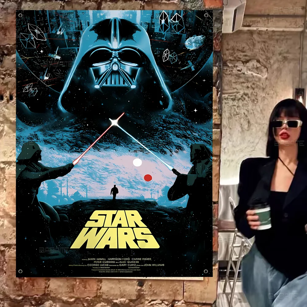 Bandera de dibujos animados de película s-star w-wars, arte de ciencia ficción, decoración del hogar, colgante de pared, decoración del hogar, pancarta