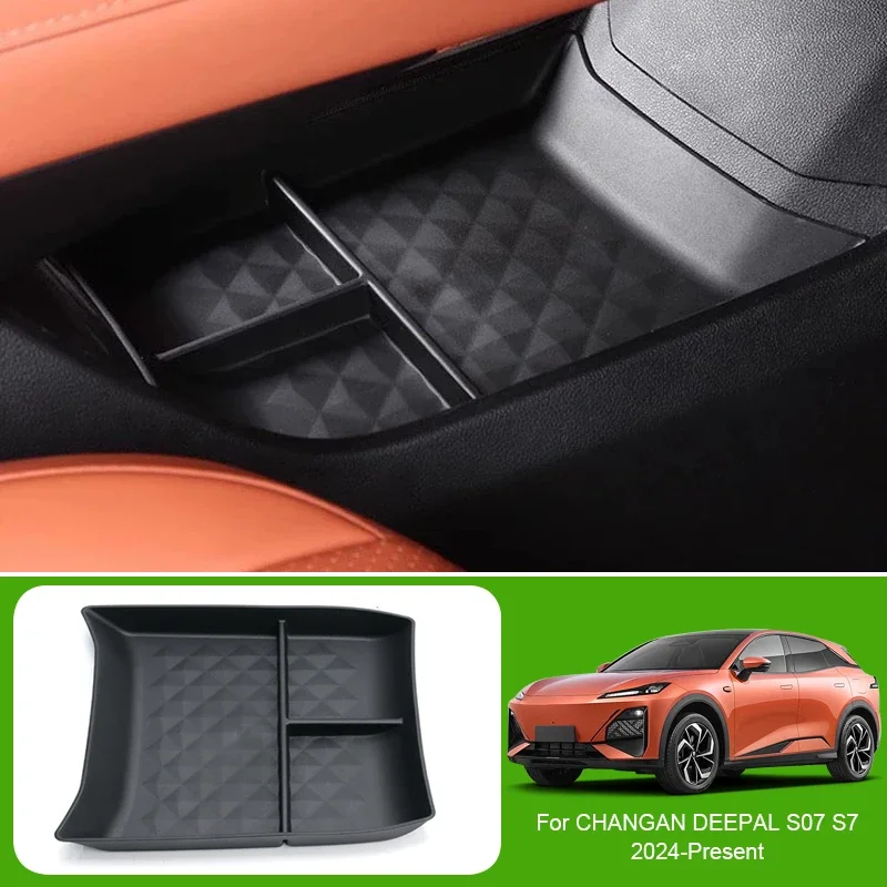 

For CHANGAN DEEPAL S07 2024-2026 Car Armrest Box Storage Door Organizer Under Centrol Control Tray Water Cup Holder Accessories