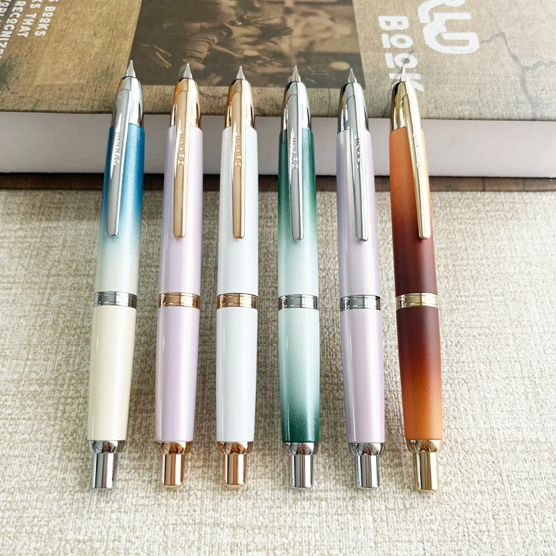 

New Green Limited Edition Gradient Color Jinhao 10 Retractable Press Fountain Pens EF/F Nib with Ink Converter Writing Gift Pen