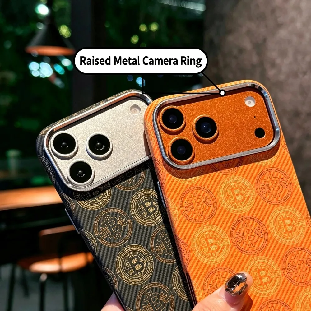 Luxury Carbon Fiber Texture Magnetic Case for IPhone 18 17 16 15 Pro Max for Magsafe Wireless Charger Metal Lens Protect Cover - view 2