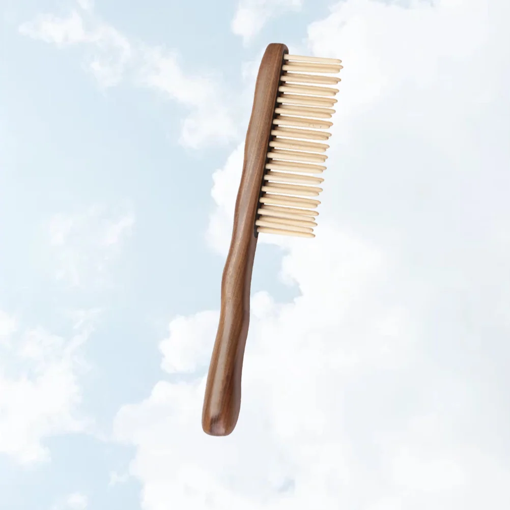 Hairdressing Accessories Practical Comb Double Row Double-Row Teethed Bamboo Natural Wood