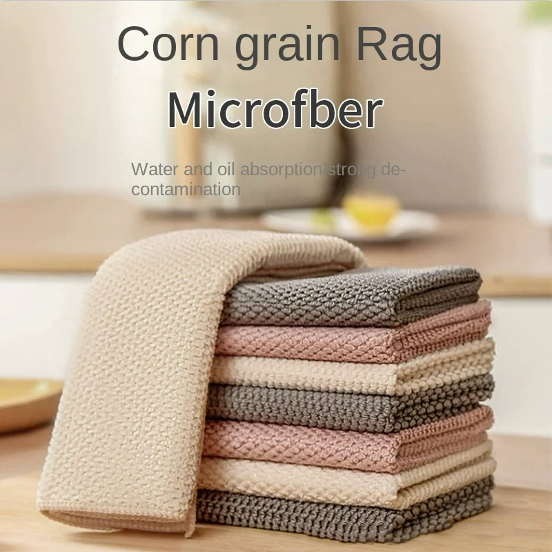 Absorbent Cloth For Kitchen Is Not Easy To Stain Oil Dishwashing Cloths Does Not Drop Hair, Wipe Dishes Table Cleaning Cloths