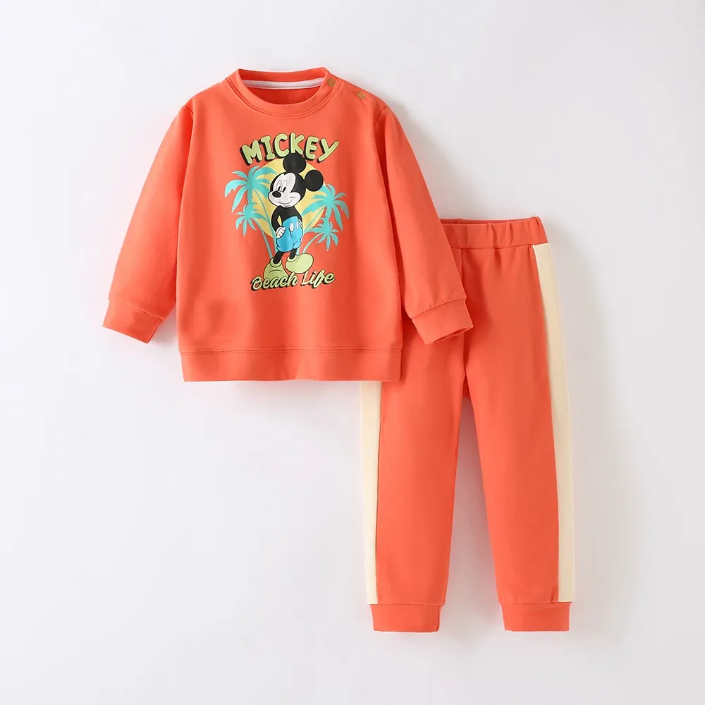 1 2 3year Old Children Mickey Sweatshirt Suit Spring Autumn Kids Clothing Loose Fashion Cartoon Printed Long Sleeve Tops + Pants