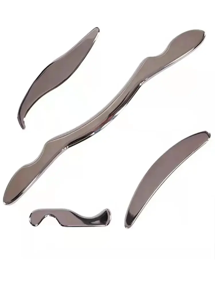 Stainless steel fascia knife handheld back meridian scraping massage stick 6mm with essential oil and storage bag