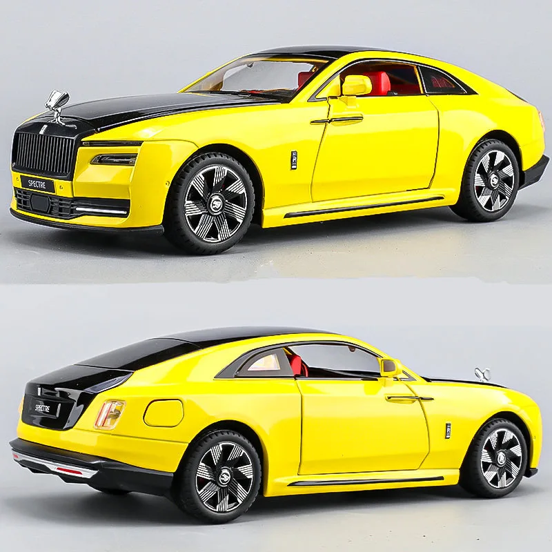 

Модель литая автомобиля 1:24 Rolls Royces Spectre Luxy из сплава, металлическая модель автомобиля с новой энергией, модель автомобиля со звуком и искусственными детскими игрушками, подарки