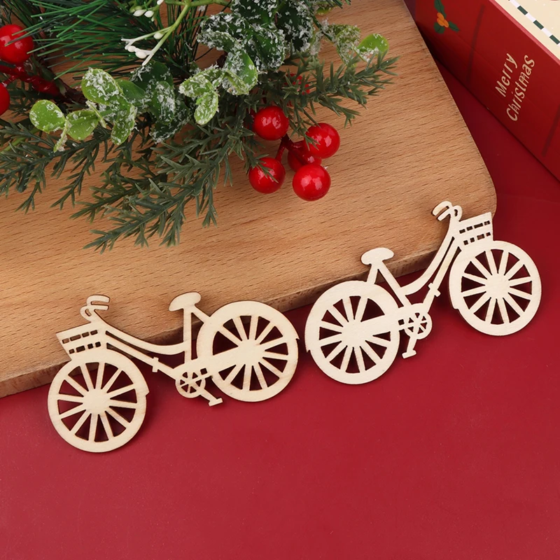 5Pcs Dollhouse Miniature Wooden Christmas Bike Model Home Decor Bicycle Ornament Toy Doll House Accessories-Toy