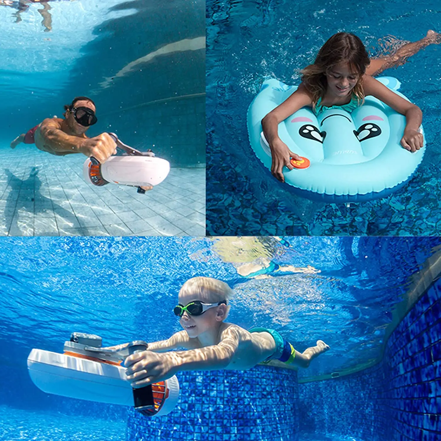 Camoro Tini Underwater Scooter Dual Motor Water Scooter Action Camera Swimming Pool Compatible Scuba Diving Scooter Water Sports