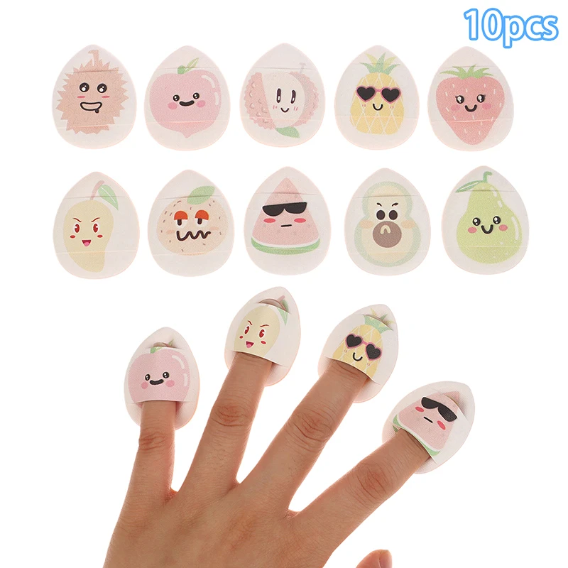 10PCS Mini Fruit Pattern Finger Sponge Puff Small Air Cushion Powder Face Foundation Concealer BB Cream Cosmetics Applicator