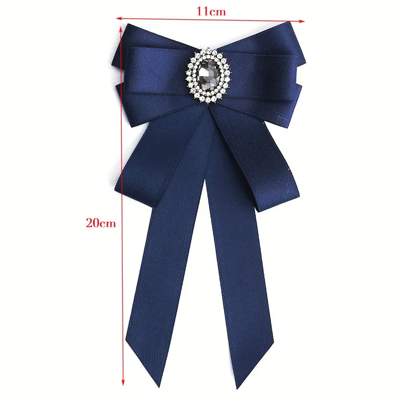 Handgemachte Mode neue Schmetterling Knoten Band Diamant Fliege College weiß Strass Süßigkeiten Farbe Fliege Geschenk für Schulmädchen Krawatte – Detail 2