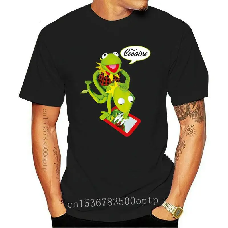 Kermit Cocain Party Like Fan T Shirt Size S Xxl Mens T Shirts Fashion 2024 Clothing T Shirt Hot Topic Men Short Sleeve