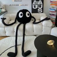 Cool Black Coal Long Leg Plush Pillow Cushion Cartoon Home Chair Sofa Decorativos Bedroom Kids Men Women Party Play Gift