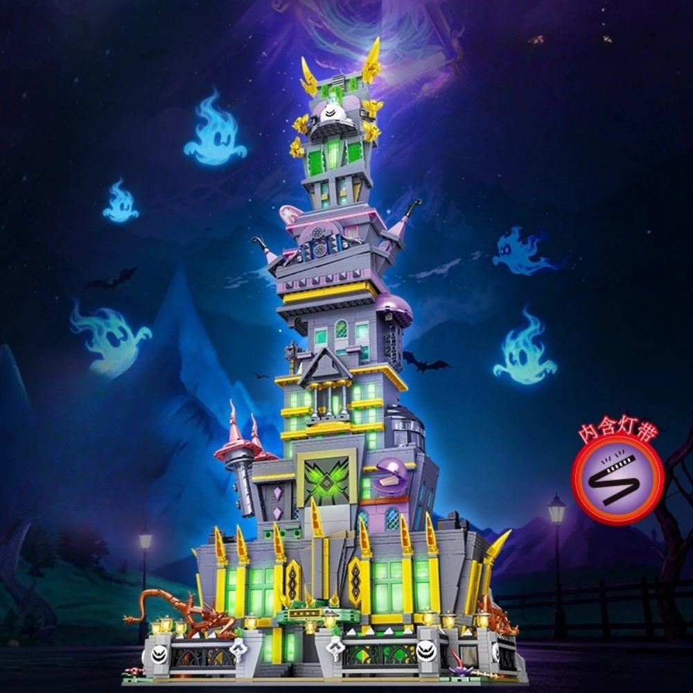 

MOC New Decryption Ghost House Building Blocks Set Haunted House Mechanism Wonderful Adventure Toys Adults Birthday Holiday Gift
