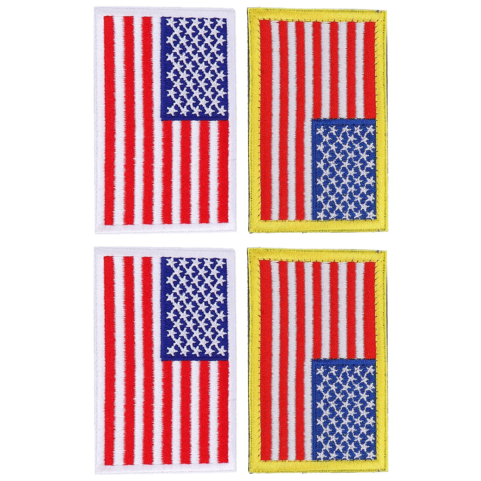 4 pcs Repair Patch Patches Clothing Iron Applique Embroidered Halloween Christmas New Year Embroidered Flag Patch American