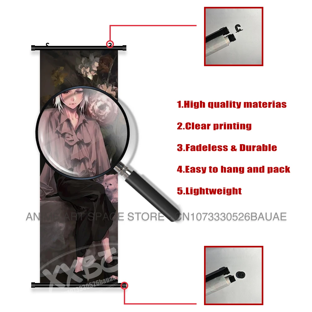 Japanische Anime Bungo Stray Dogs Wandkunst Leinwand Schriftrollen Bilder Modernes Druckposter Kunikida Doppo Home Decor Hängende Malerei – Detail 6