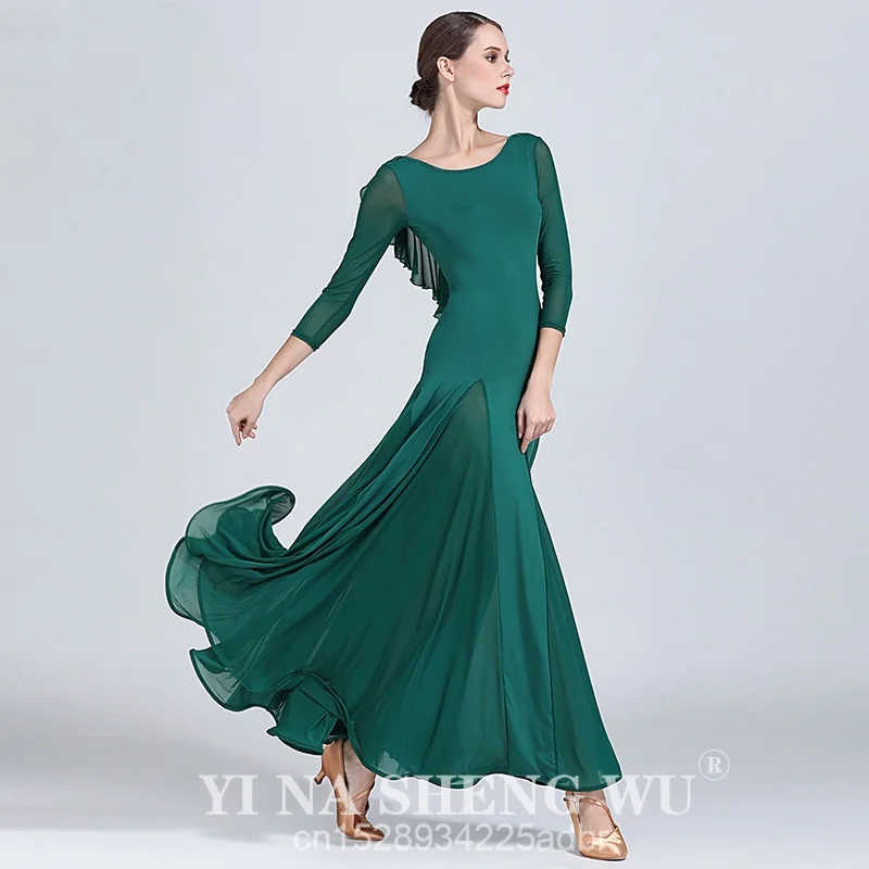 Vestidos de baile de salón para mujer, ropa de baile de vals de estilo Simple, vestido de baile Social elegante para competición de salón para adultos