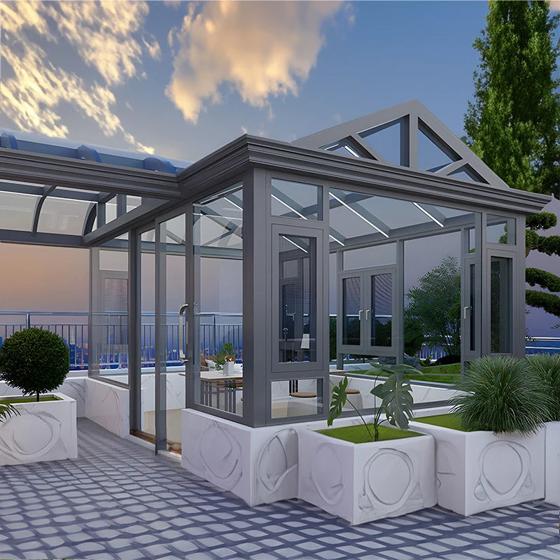 غرف الشمس الحديثة منازل زجاجية للشرفة الخارجية والحديقة الشتوية والشرفات المتداخلة في غرفة الشمس في المناطق الأوروبية #2