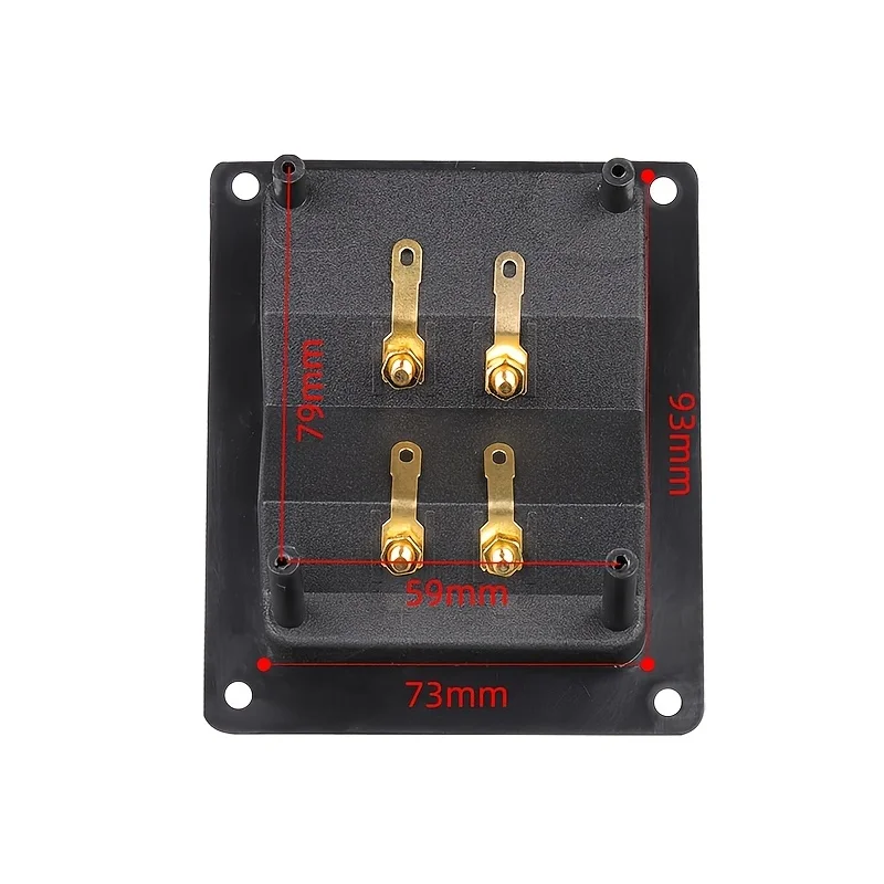 Speaker terminal box Square terminal box pure copper gold plated seed four-position wire terminal board Thickened Plastic speake