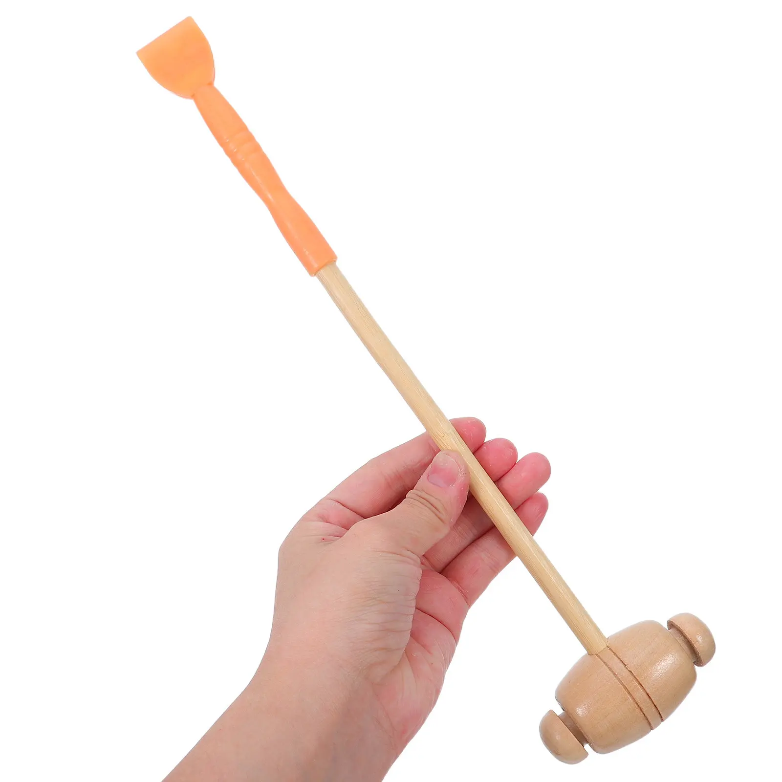 

11,8-дюймовый деревянный массажный молоток с эргономичной ручкой и двойной головкой для массажа спины и тела, портативный, ручной