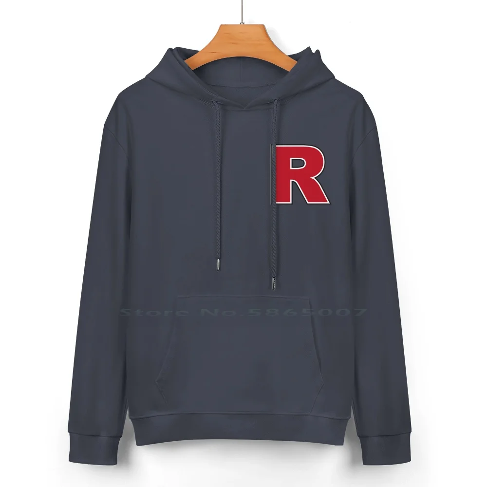 Red Letter R Pure Cotton Hoodie Sweater 24 Colors Generation Pocket Monsters Team Rocket Hideout Headquarters Evil Corrupt Bad