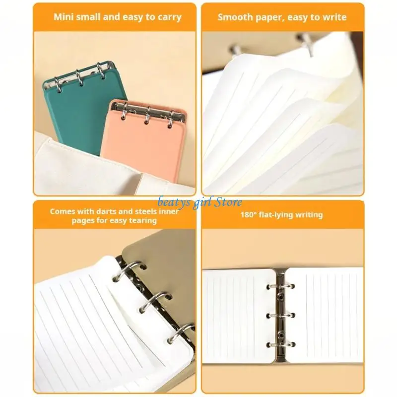 C7AB Miniature Pocket Notebook Lined Journal With PU Leather Cover And 50-100 Page Paper