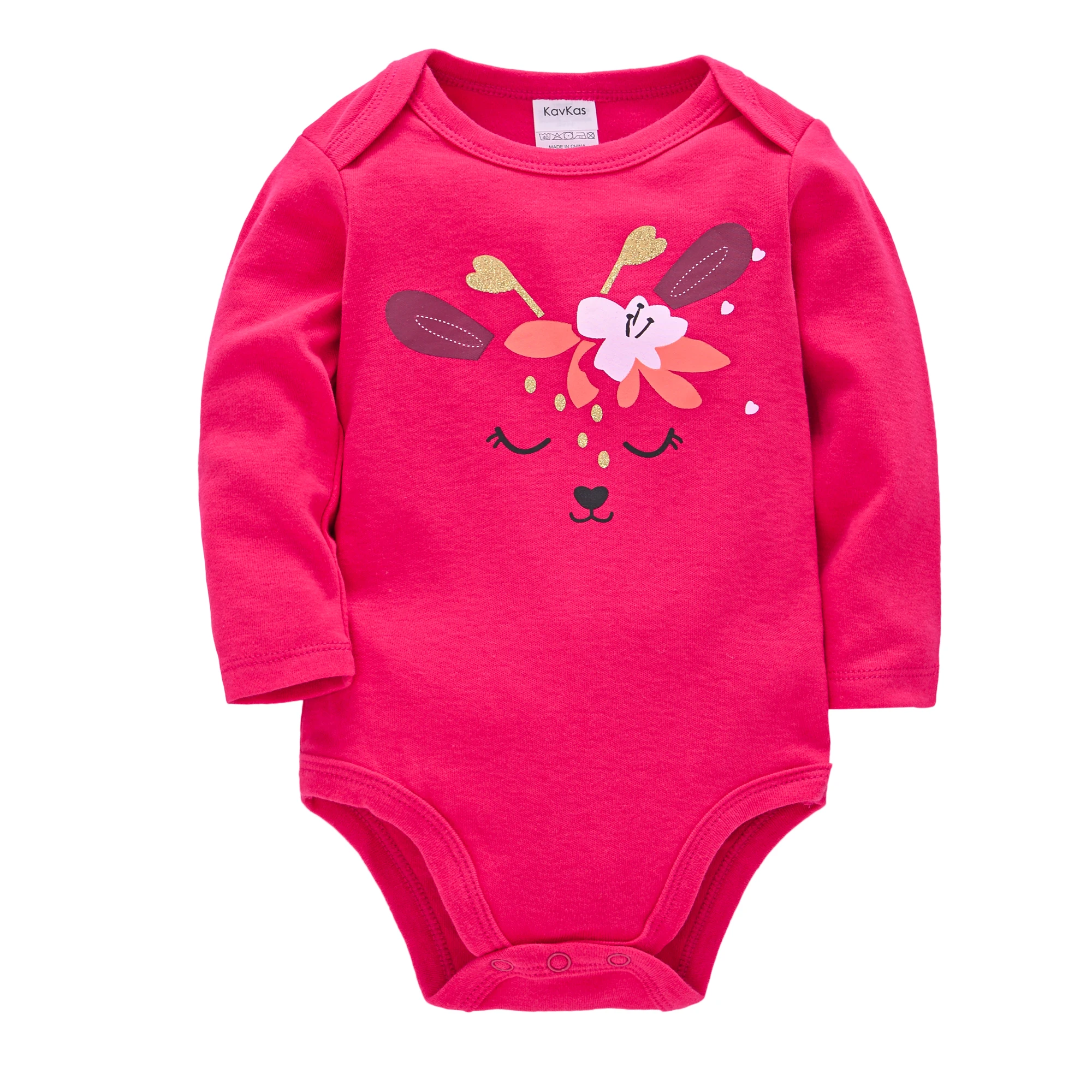 Baby Girl Bodysuit Long Sleeve Cotton 3PCS Deer Flower Star Print Infant Romper Onesie Spring Autumn Clothes Sunsuit Jumpsuit