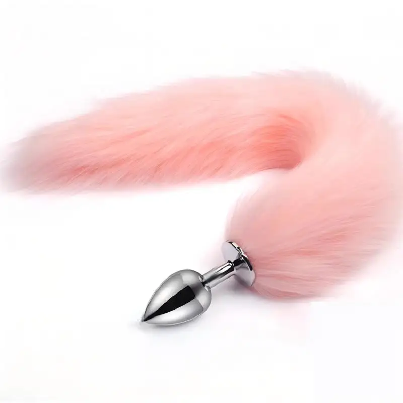 Detachable Fox Tail Silicone Anal Plug, Beginner Back Toy with Cat Tail Design