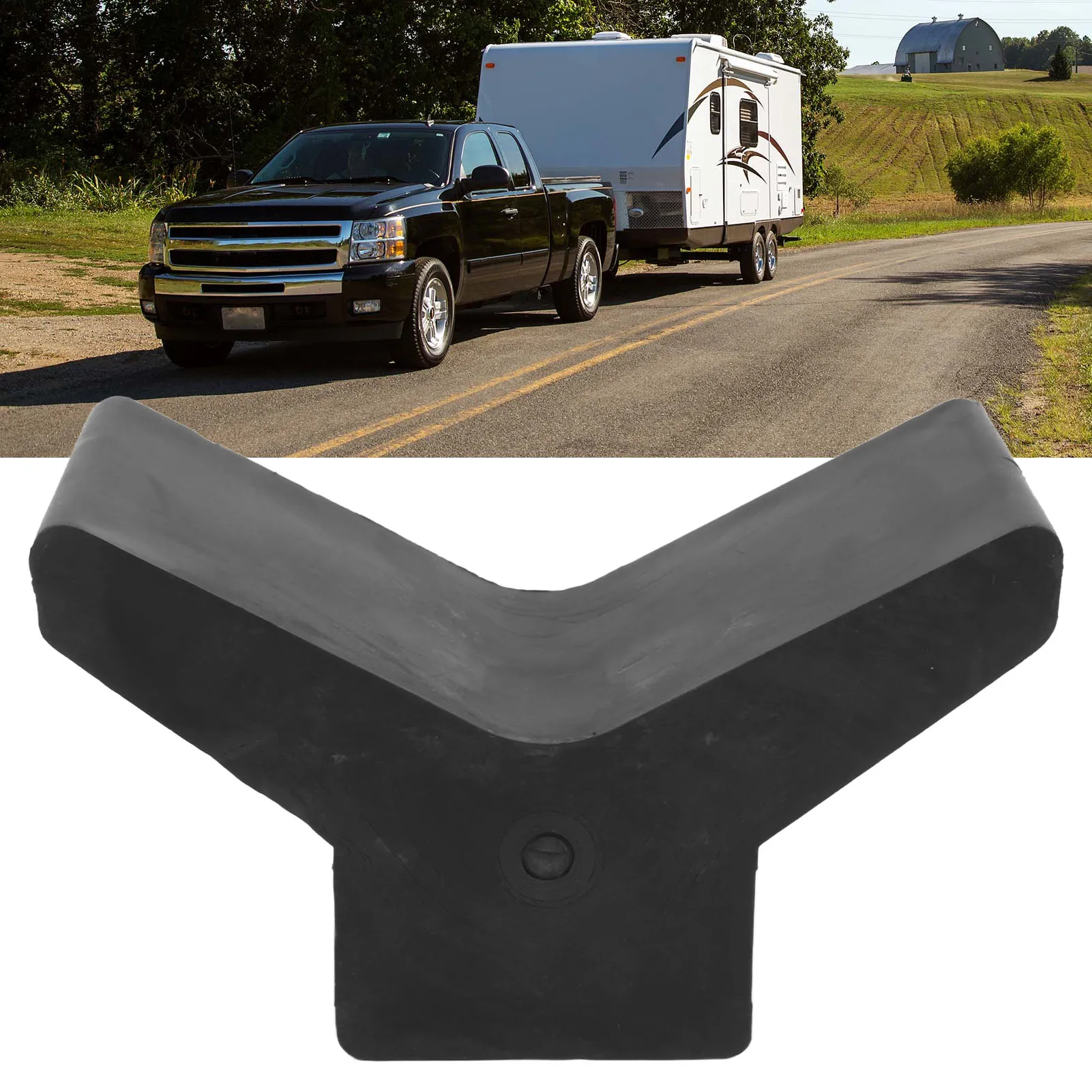Black Rubber Bow Stop Rubber Bow Y Block Black Rubber Bow Stop for Ski Boat Fishing Boat Sailboat Trailer Rubber Bow Y Block