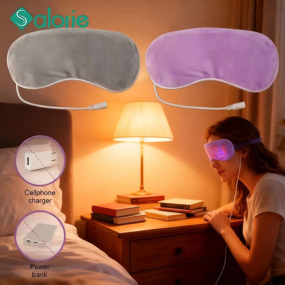 

USB Heating Eye Mask for Dry Eye, Sleep Mask Heated Hot Steam Eyes Cover Sleeping Heating Pad Temperature Control Blindfold