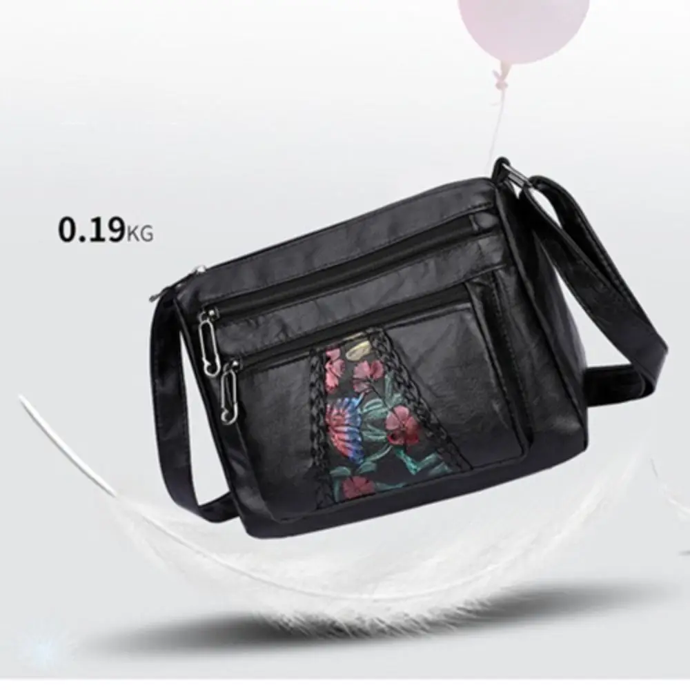 

Black Shoulder Bag Simple Large Capacity PU Leather Handbags Shopping Bag