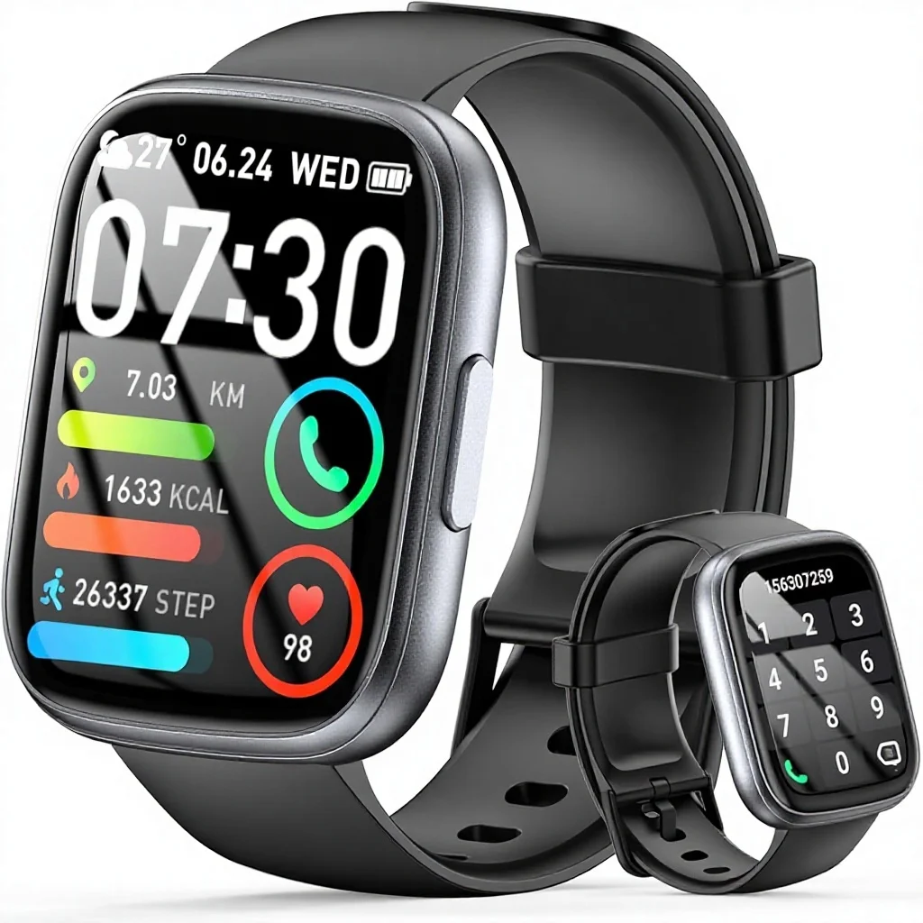 

Smartwatch for Men Women 1.95" HD Touch Screen IP68 Waterproof Fitness Tracker 110 Sports Modes Sleep/Heart Rate