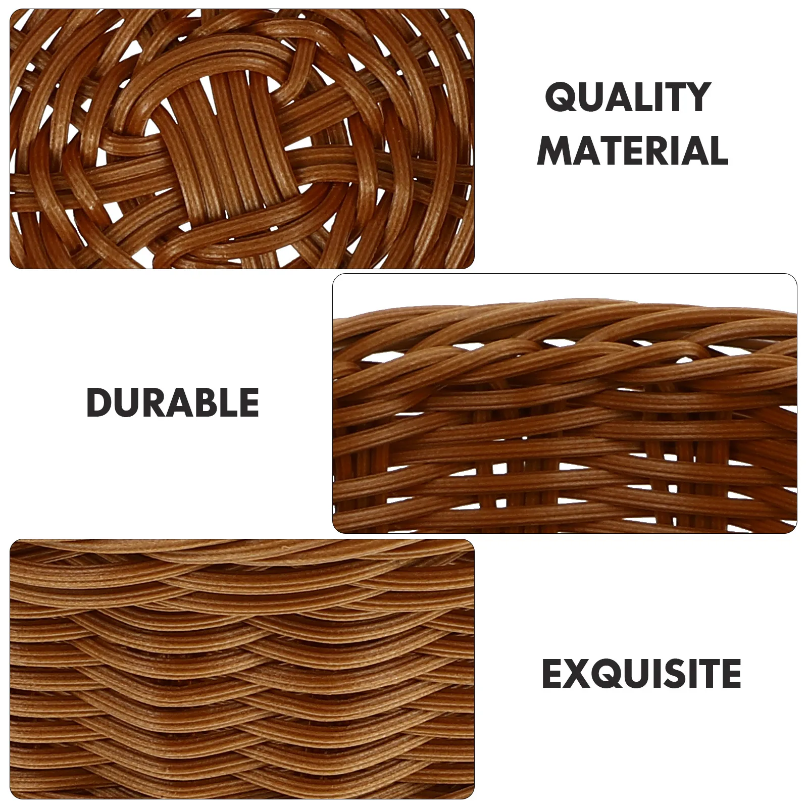 

1Pcs Decorative Storage Basket Simulation Rattan Woven Bread Basket Multipurpose Food Organizer Kitchen Home Bread Container