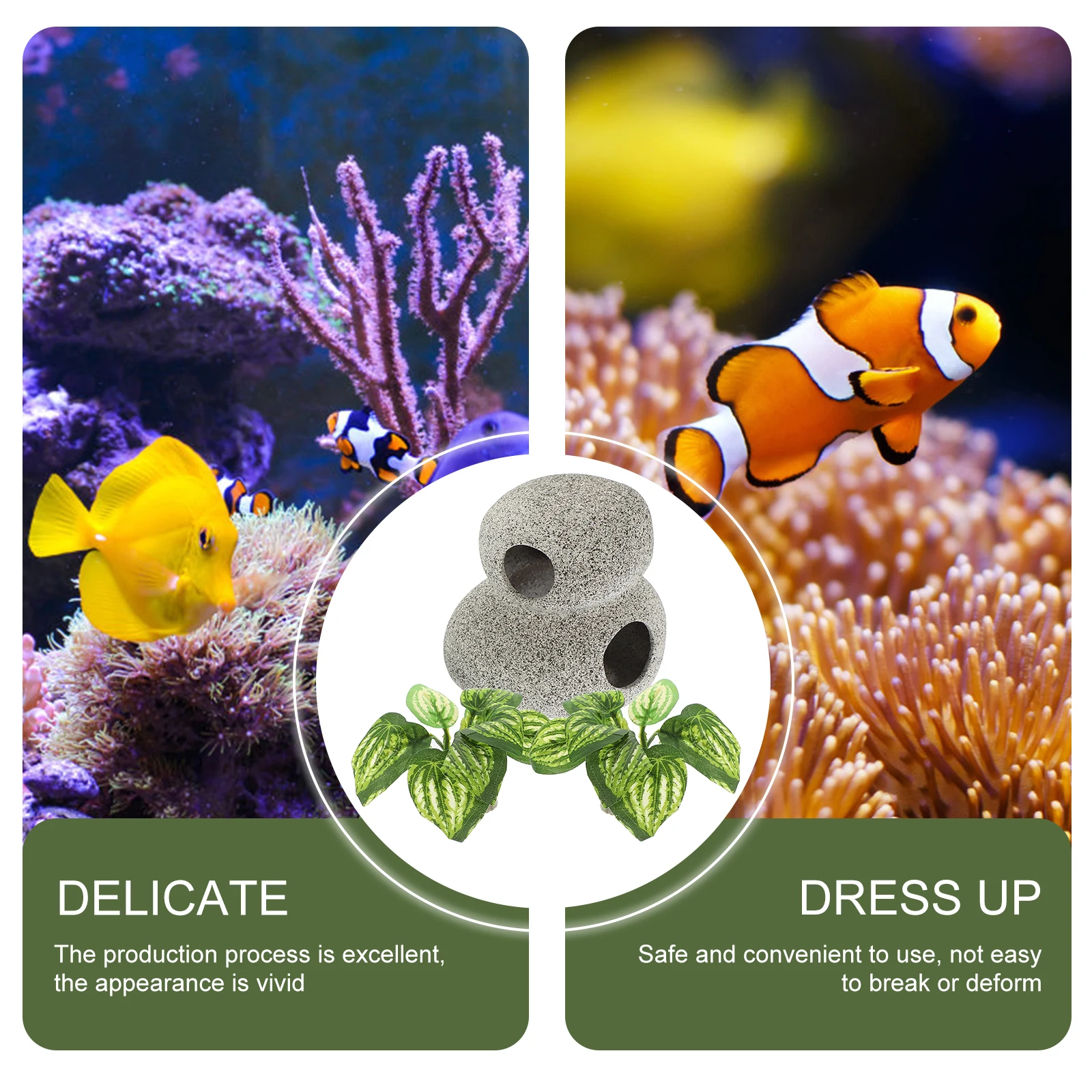 

1 set Simulated Aquarium Plant Set Lifelike Plastic Water Grass Decorative Fish Tank Cave Clay Shrimp Hideout Wear Resistant