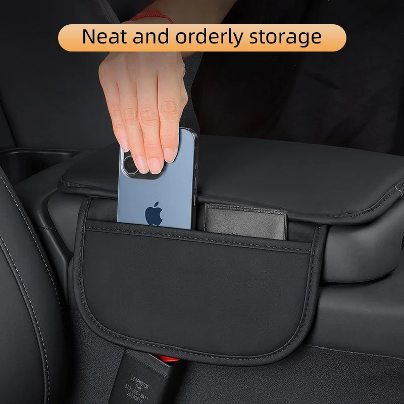 PU Leather Car Central Control Countertop Support Pad Armrest Box Pad with Bag for Audi A3 A4 A1 A6 B8 C6 Q6 8P Q3 Sline A5 A7 view 4