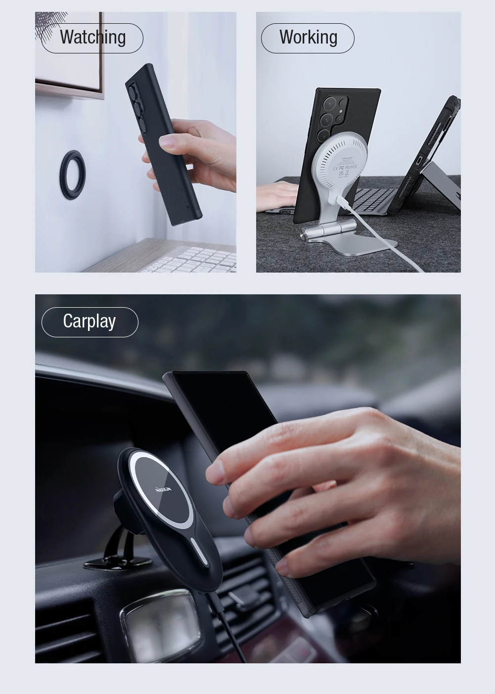 Für Samsung Galaxy S24 Ultra / S24 Plus / S24 Hülle Nillkin Super Frosted Shield Magnetische Abdeckung für Samsung S24 Ultra 5G Hülle – Detail 3
