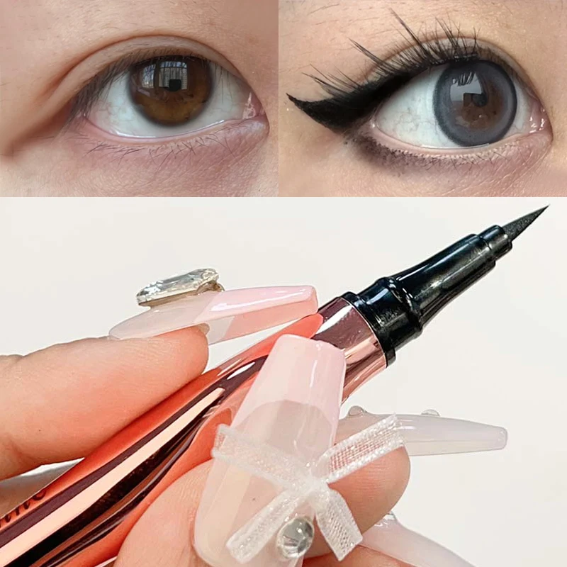 Liquid Eyeliner Black Waterproof Quick Drying Long Lasting No Smudging Matte Smooth Eyeliner Pencil Lower Eyelash Korean Makeup