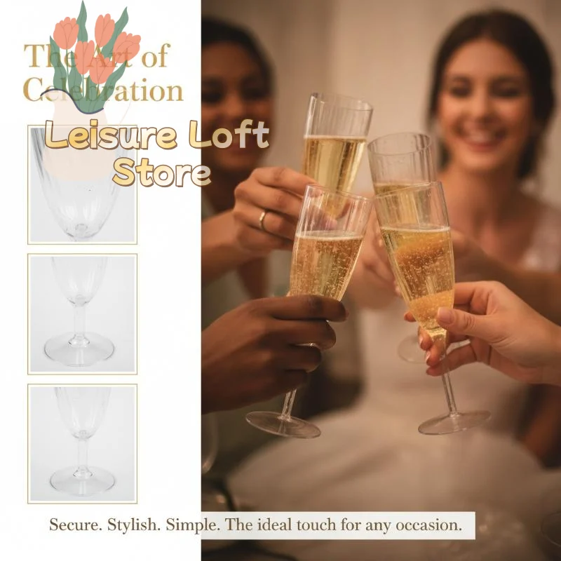 Plastic Champagne Goblets Vintage Cut Unbreakable Reusable Wine Glasses for Catering Event Bar Use