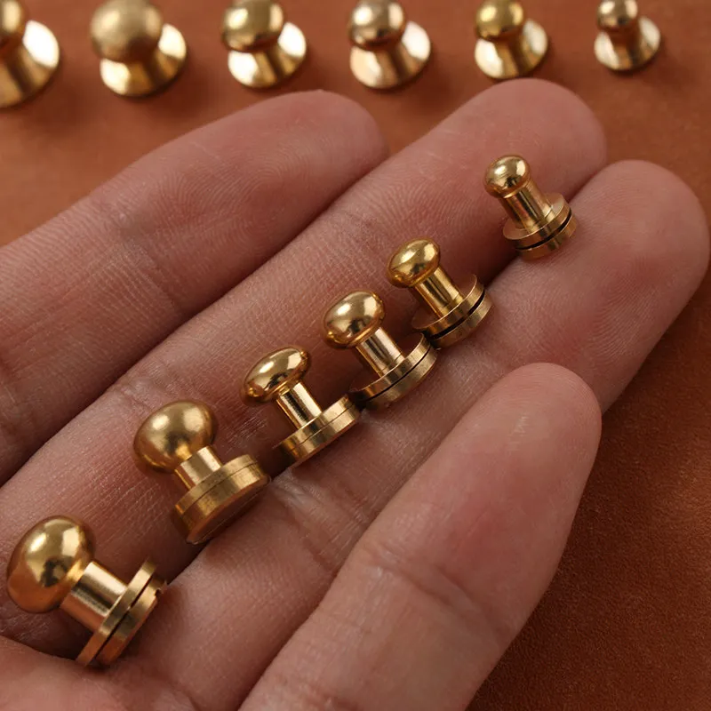 

10PCS Brass And Shangtou Handmade DIY Leather Hardware Accessories Nipple Nails Handmade Leather Screws Rivets 5/6/7/8/9/10MM