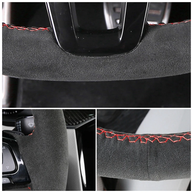 Black Genuine Leather Car decoration Steering Wheel Cover For BMW E90 320 318i 320i 325i 330i 320d X1 328xi 2007 Car wheel cover