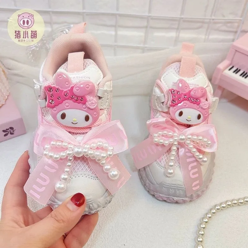 

Новые весенние детские повседневные кроссовки My Melody Hello Kitty в стиле аниме Kawaii Sanrio, 2025 милые спортивные модные кроссовки, подарки