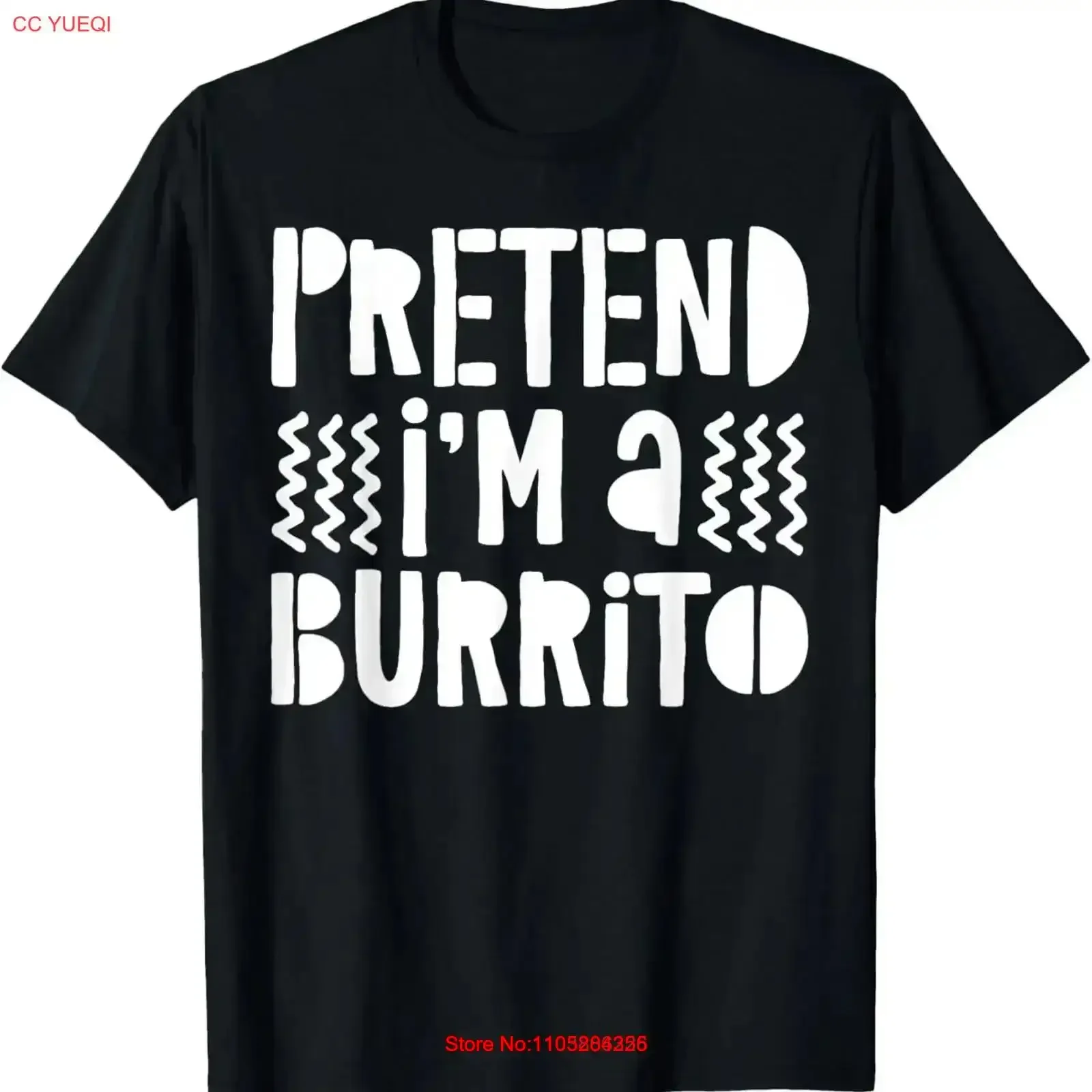 Pretend I'm A Burrito T Shirt Costume vintage Washed fashion Slightly Casual Breathable homme designer clothes Versatile Soft