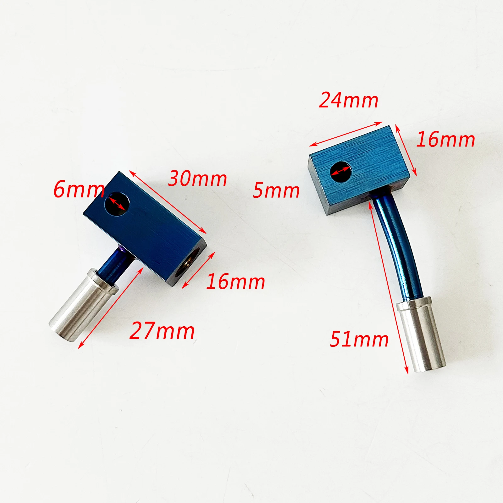 Blue/Silver M10*1.0mm Hydraulic Brake Hose Fitting Connector 3-Hole Split Type Double Way Adapter for Motorcycle Car Racing