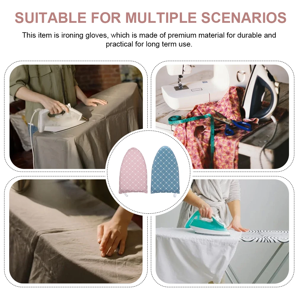 

2Pcs Heat Ironing Gloves Portable Steamer Clothes H held Board Protective Heat Resistant Ironing Gloves Safe Storage