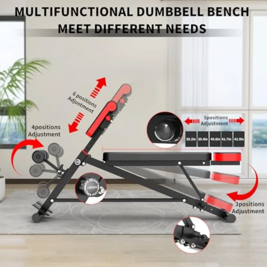 Adjustable Weight Bench Multi-Functional Roman Chair for Full All-in-One Body Workout Hyper Back Extension and Sit Up
