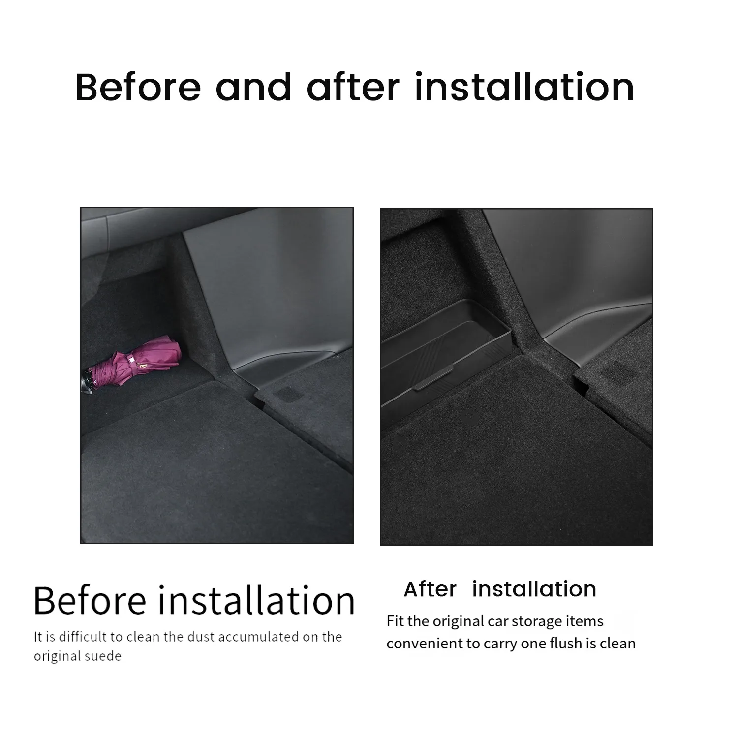 

Trunk Side Storage Box For Tesla Model X 2023 Silicone Trunk Left Upper Storage Box Partition Stowing Tidying Black Parts-A65M