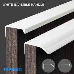 White Wardrobe Pulls Invisible Cabinet Door Handle Dresser Drawer Pulls Hidden No Punching Kitchen Cupboard 500mm Long Handles